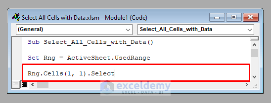 Excel VBA Select All Cells With Data ExcelDemy