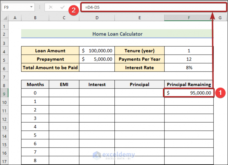 create-home-loan-calculator-in-excel-sheet-with-prepayment-option