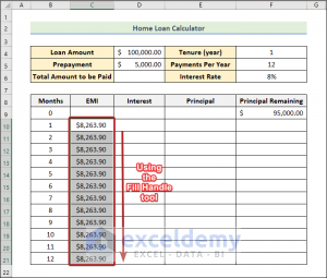 Create Home Loan Calculator In Excel Sheet With Prepayment Option