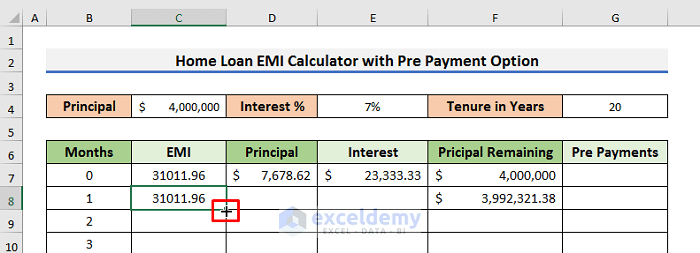 Create Home Loan EMI Calculator In Excel Sheet With Prepayment Option