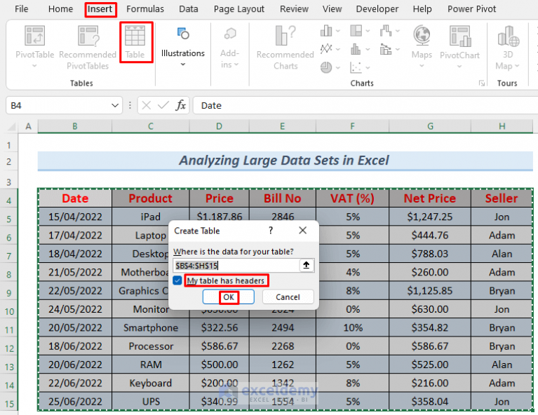 How To Analyze Large Data Sets In Excel (6 Effective Methods)