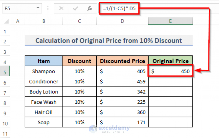 how-to-calculate-10-percent-discount-in-excel-with-easy-steps