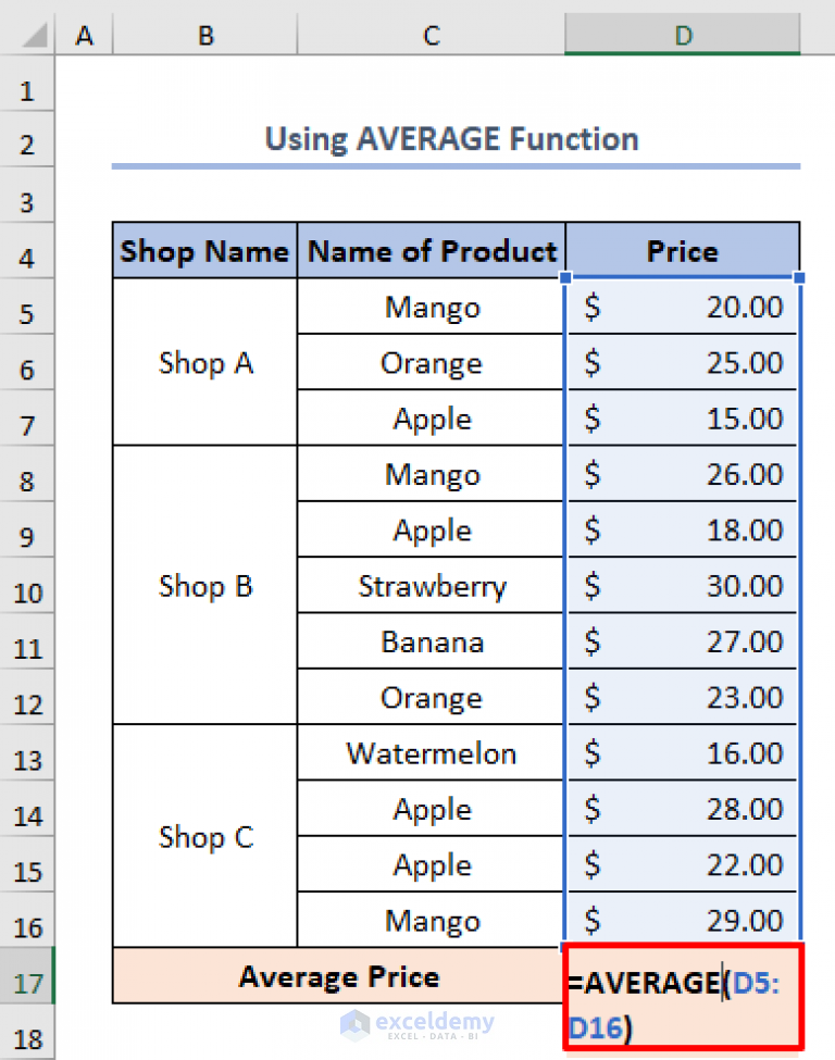 how-to-calculate-average-price-in-excel-7-useful-methods-exceldemy