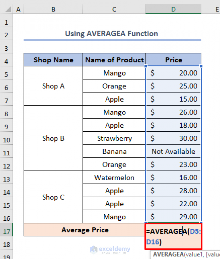 how-to-calculate-average-price-in-excel-7-useful-methods-exceldemy