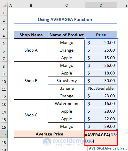 How To Calculate Average Price In Excel 7 Useful Methods ExcelDemy