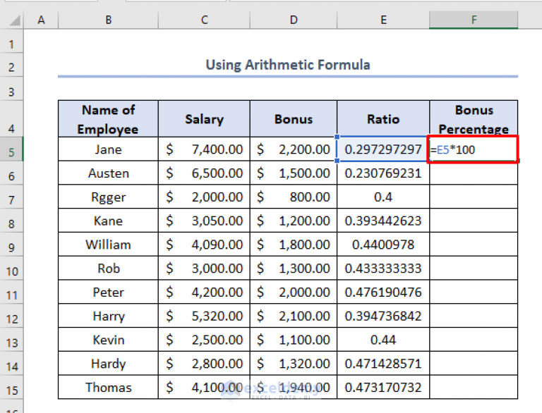 How To Calculate Bonus Percentage In Excel Step By Step Guide 6508