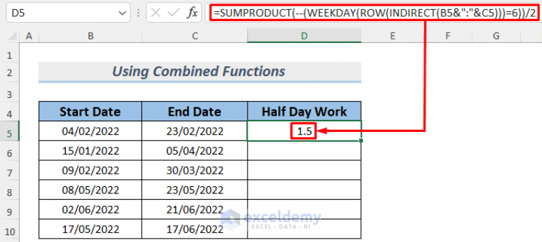 how-to-calculate-half-day-leave-in-excel-2-effective-methods