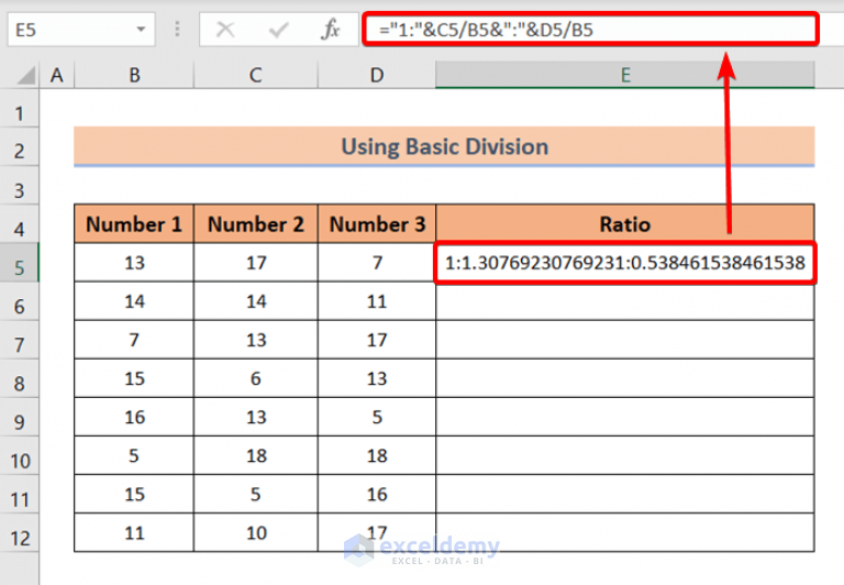 how-to-calculate-ratio-of-3-numbers-in-excel-3-quick-methods