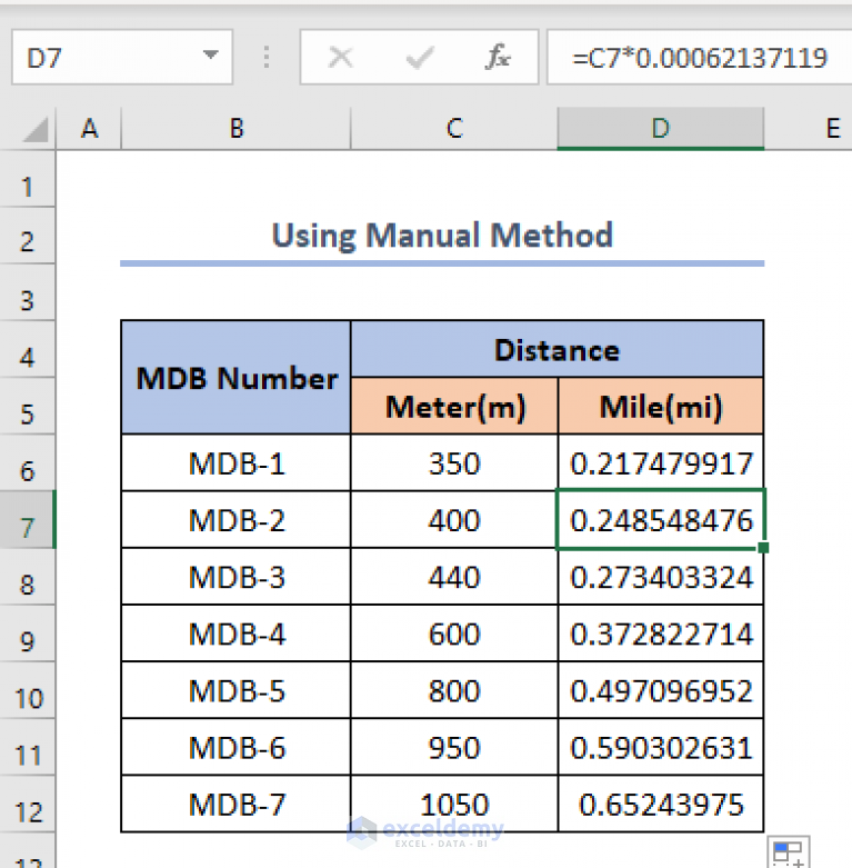 how-to-convert-meters-to-miles-in-excel-3-simple-methods