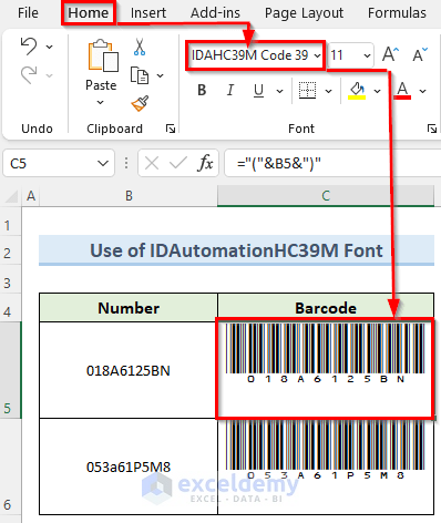 How to Create Barcode in Excel (3 Easy Methods) - ExcelDemy