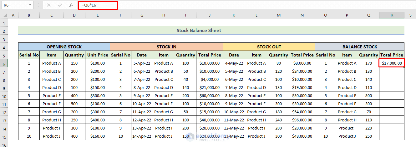 How To Make Stock Balance Sheet In Excel with Quick Steps 