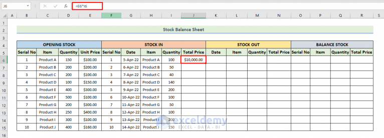 How to Make Stock Balance Sheet in Excel (with Quick Steps)