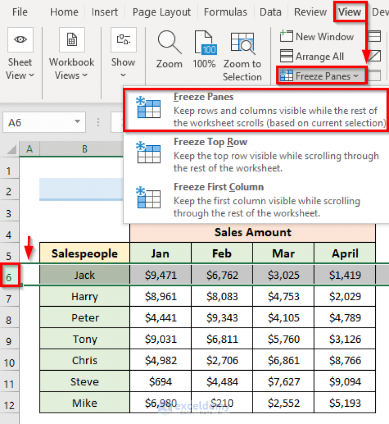 how-to-repeat-rows-in-excel-when-scrolling-6-suitable-ways