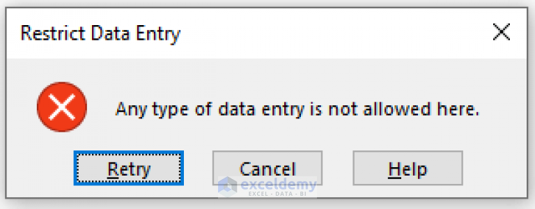 How To Restrict Data Entry In Excel Cell 2 Simple Methods Exceldemy 0780