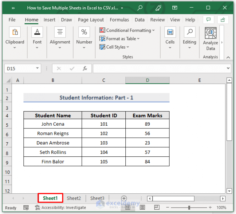 How to Save Multiple Sheets in Excel to CSV (6 Easy Methods)