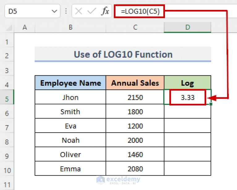 How to Transform Data to Log in Excel (3 Easy Ways) - ExcelDemy