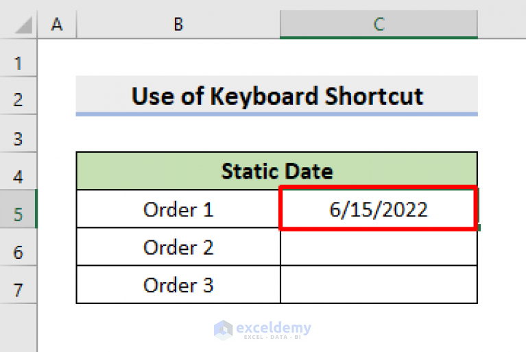 how-to-insert-static-date-in-excel-4-simple-methods-exceldemy