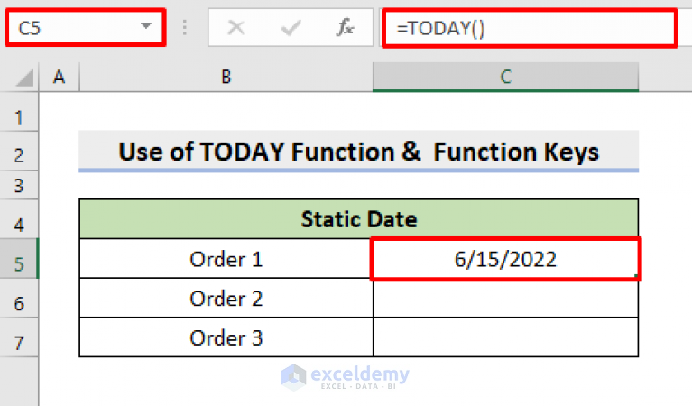 how-to-insert-static-date-in-excel-4-simple-methods-exceldemy