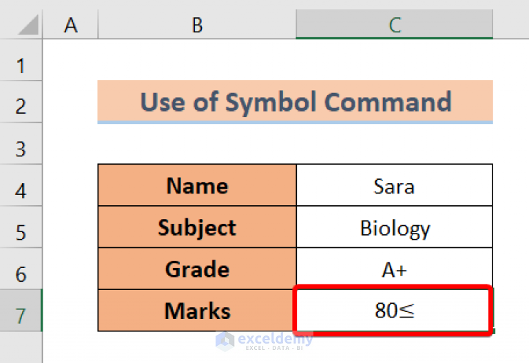 How To Insert Less Than Or Equal To Symbol In Excel 5 Quick Methods 7240