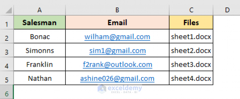 outlook mail merge excel