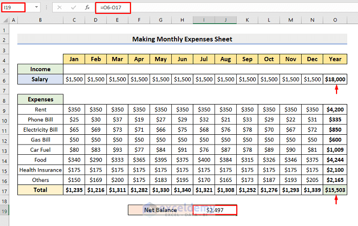 How To Make Monthly Expenses Sheet In Excel With Easy Steps 