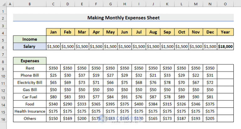 how-to-make-monthly-expenses-sheet-in-excel-with-easy-steps