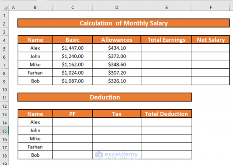 How To Create A Monthly Salary Sheet Format In Excel with Easy Steps 