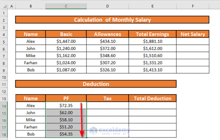 How To Create A Monthly Salary Sheet Format In Excel With Easy Steps