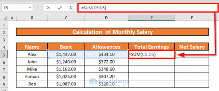 How To Create A Monthly Salary Sheet Format In Excel With Easy Steps 7976