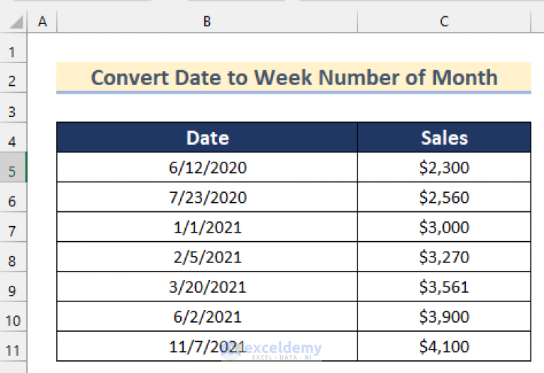 how-to-convert-date-to-week-number-of-month-in-excel-5-ways