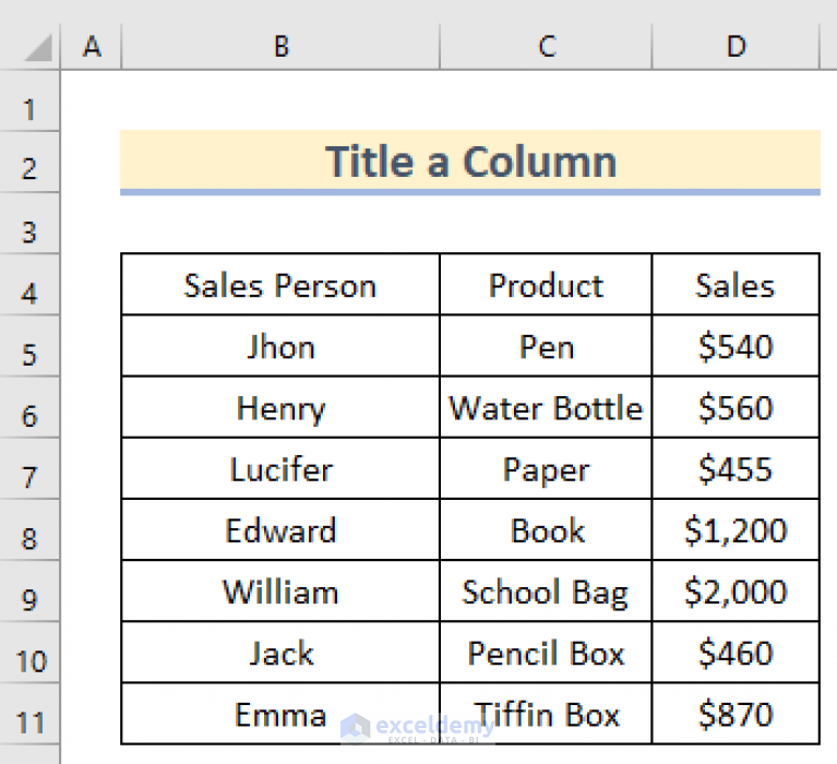 how-to-title-a-column-in-excel-5-easy-methods-exceldemy