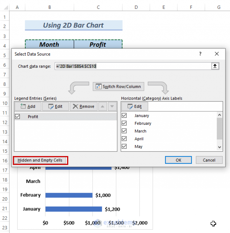 How To Ignore Blank Cells In Excel Bar Chart