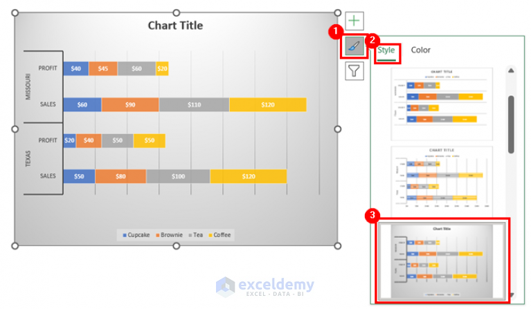 Excel Stacked Bar Chart With Subcategories 2 Examples