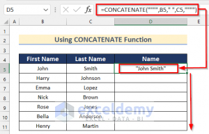 How to Add Double Quotes in Excel Concatenate (5 Easy Ways)