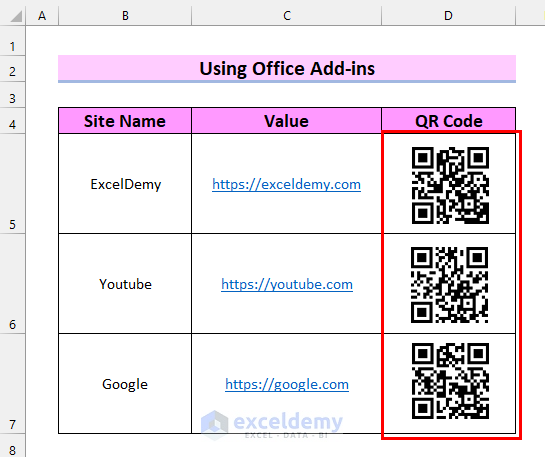 Add In Qr Code Excel 2016