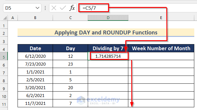 How To Convert Date To Week Number Of Month In Excel 5 Ways 