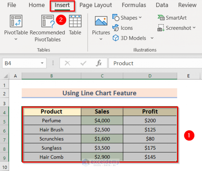 How to Make a Line Graph in Excel with Multiple Lines (4 Ways)