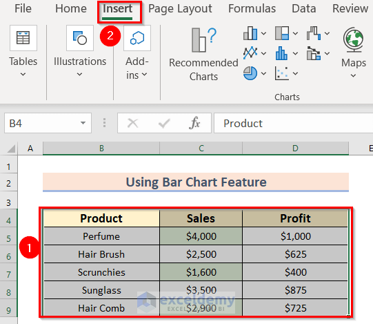 how to make a bar graph in excel with 2 variables