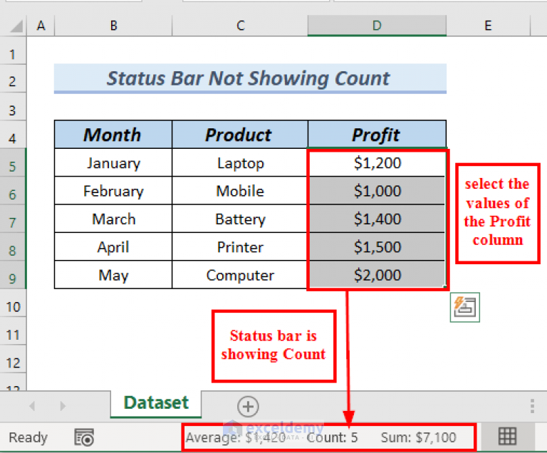 Fixed Excel Status Bar Not Showing Count With Quick Solution 2770