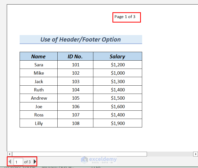 How To Insert Sequential Page Numbers Across Worksheets