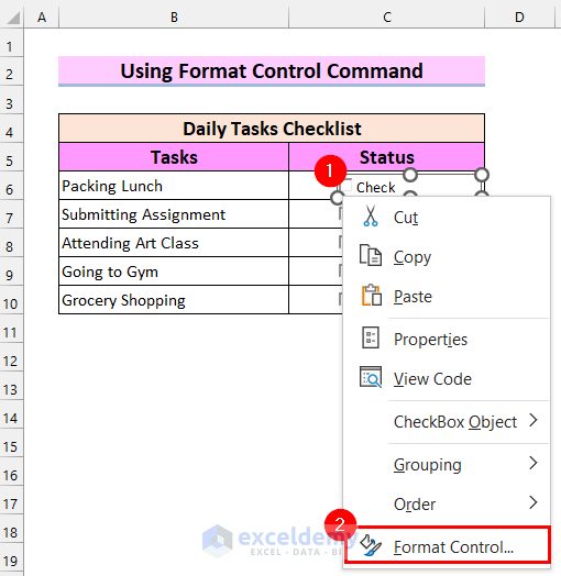 How To Resize Checkbox In Excel 3 Easy Ways Exceldemy