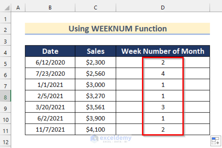 how-to-convert-date-to-week-number-of-month-in-excel-5-ways