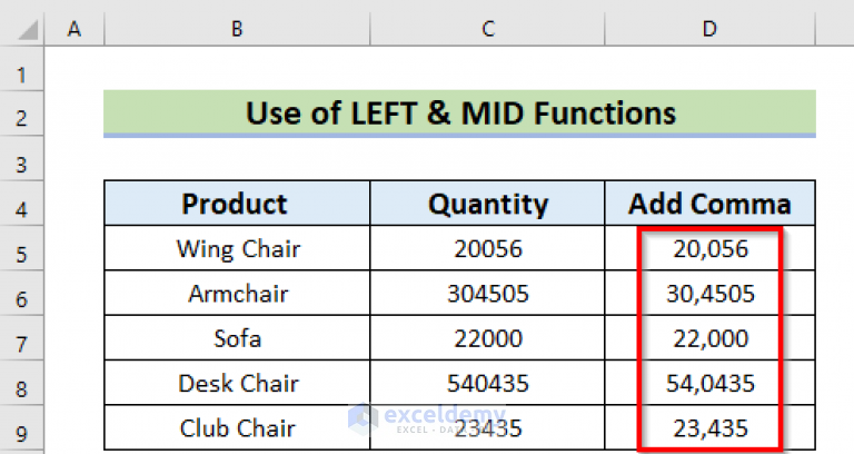 How To Put Comma After 2 Digits In Excel 9 Quick Methods 7665