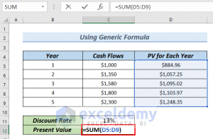 How To Calculate Present Value Of Uneven Cash Flows In Excel