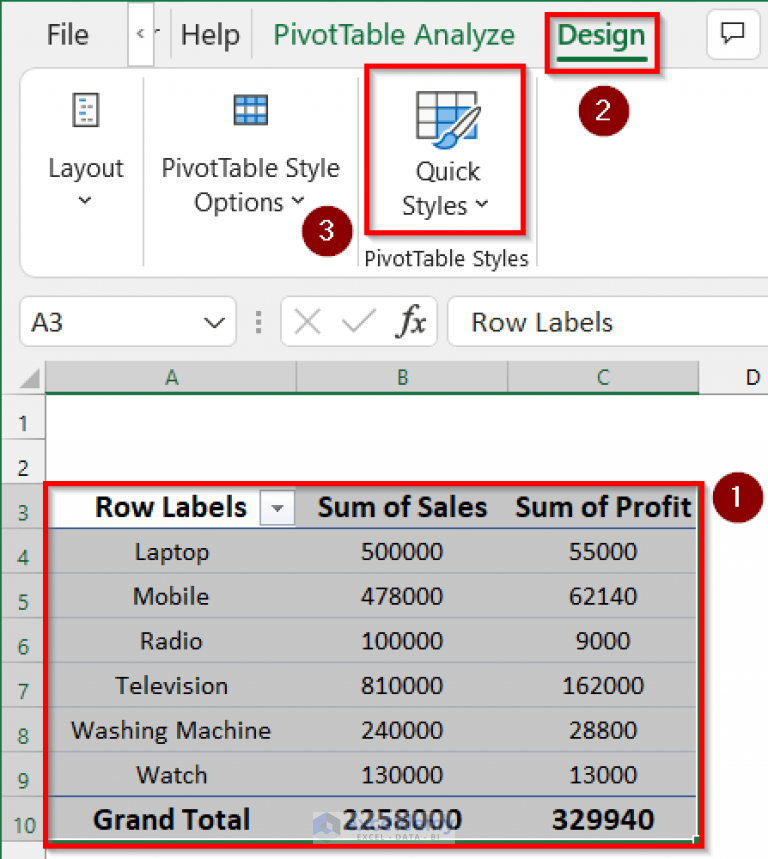 Show Gridlines In Pivot Table Excel 365