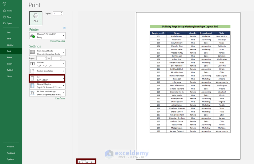 How To Print Full Page Of Excel Sheet In A4 Size 5 Simple Ways 