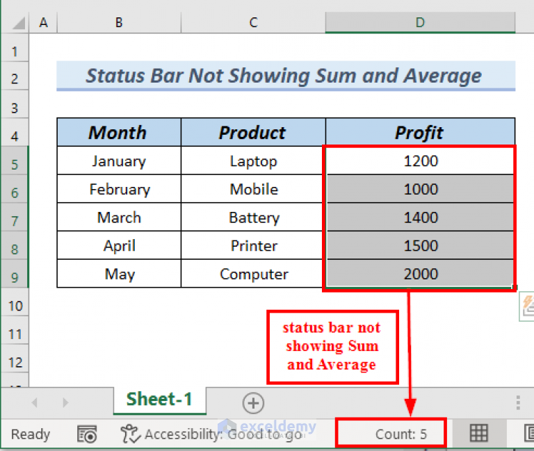 [Fixed!] Excel Status Bar Not Showing Count (with Quick Solution)