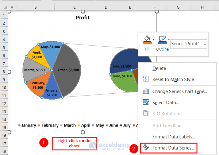 How To Make Pie Chart In Excel With Subcategories 2 Quick Methods