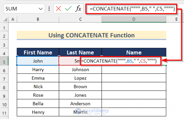 how-to-add-double-quotes-in-excel-concatenate-5-easy-ways