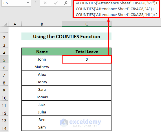  Attendance Sheet In Excel With Formula For Half Day 3 Examples 